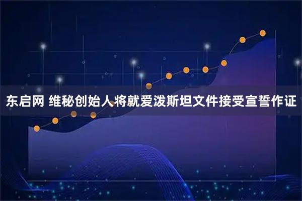东启网 维秘创始人将就爱泼斯坦文件接受宣誓作证